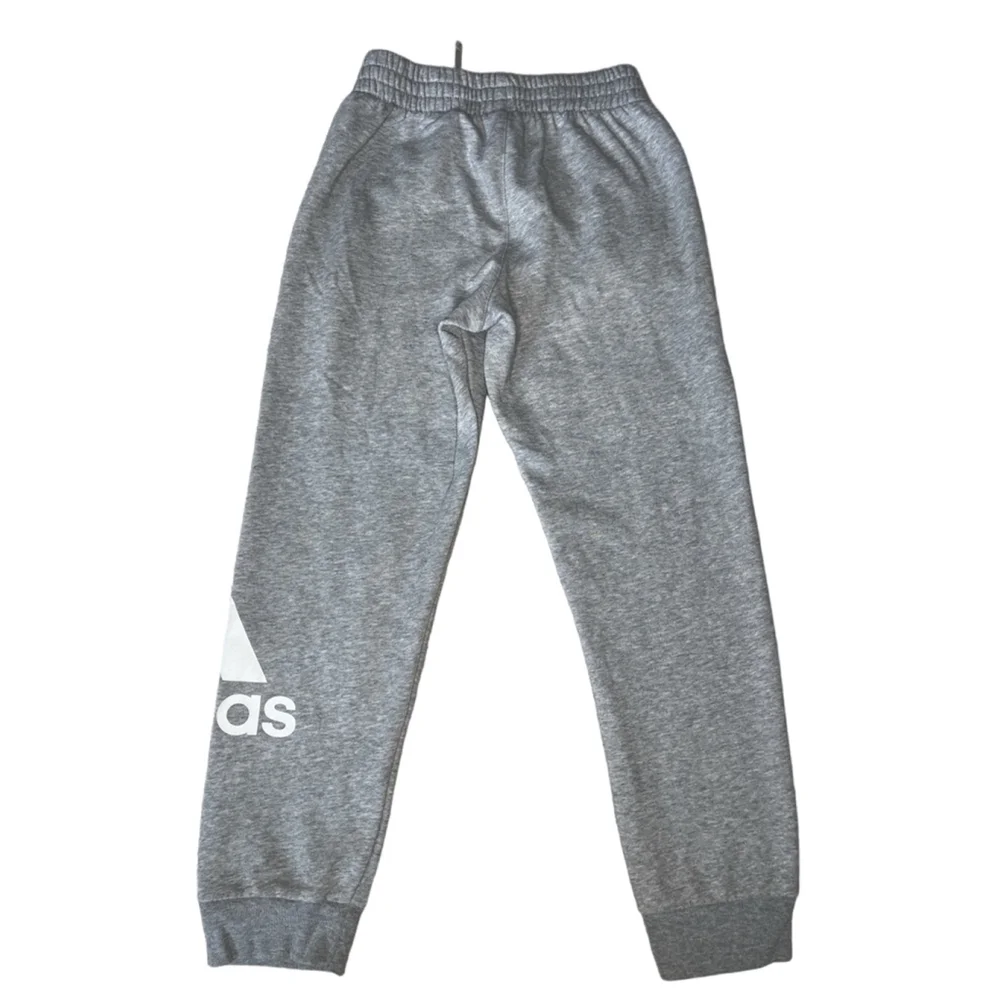 Adidas Kids Essential Fleece Joggers Regular Fit Boys 10/12 Medium Gray/White